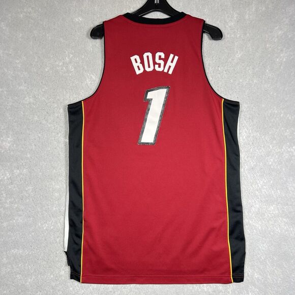 VTG Adidas 2010-11 Chris Bosh #1 NBA Miami Heat Jersey Red Swingman Size Large